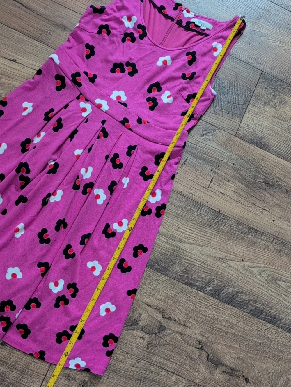 Boden Joanna Ponte Dress, Pink With Daisies, Sleeveless Summer Size 8P - Picture 6 of 11